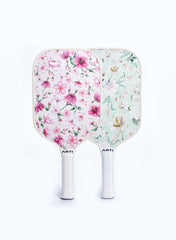 Pickleball Gift Set for 2: 2 Paddles, 4 Balls + Carry Bag | ARTI "Flowers" Beginner Starter Set, USA Pickleball Approved