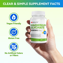 Magnesium Glycinate 240 Capsules High Absorption Gentle Formula