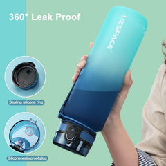 Motivational Sports Water Bottle With Time Marker Leakproof