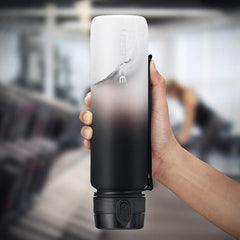 Motivational Sports Water Bottle With Time Marker Leakproof
