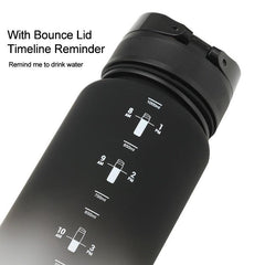 Motivational Sports Water Bottle With Time Marker Leakproof