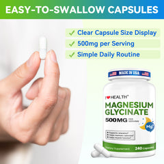 Magnesium Glycinate 240 Capsules High Absorption Gentle Formula