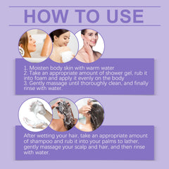 Lavender Shampoo Shower Set Cleansing Moisturizing Hair Body