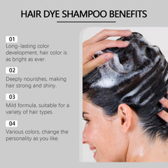 Herbal Hair Dye Shampoo Long Lasting Color Care
