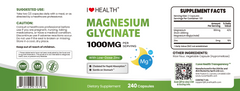 Magnesium Glycinate 240 Capsules High Absorption Gentle Formula