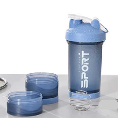 450ml Plastic Water Bottle Three Layer Protein Shaker